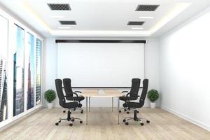 kontorsverksamhet - vackert mötesrum och konferensbord i styrelserummet, modern stil. 3d-rendering foto
