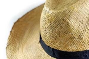 skön traditionell panama hatt isolerat på vit foto