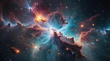 färgrik och lysande nebulosa moln, skön Plats landskap foto