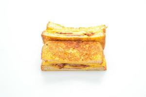 fransk toast skinka bacon ost smörgås med ägg foto