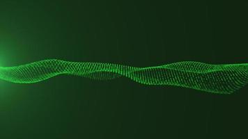 grön snurrande vågpartiklar teknologikoncept foto