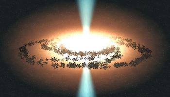 ljusorange kosmos galax hål universum och svart hål över stjärna på svart foto