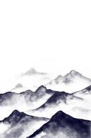 landskapsmålning av berg och dalar i kinesisk stil. naturliga landskap är målade i svart bläck för bakgrunder, tryck, rumsdekorationer, naturliga mönster, etc. foto