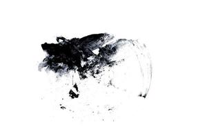 samling abstrakt av bläck stroke och bläck stänk för grunge designelement. svart målardrag och stänk textur på vitt papper. handritad illustration borste för smutsig konsistens foto