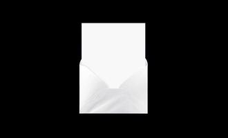 tomt vitt kuvert isolerad bakgrund arrangerad för mockup design foto