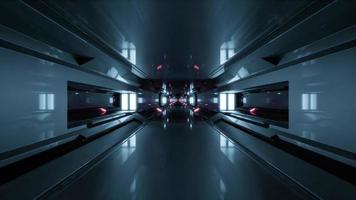 3D-illustration av 4k uhd futuristisk tunnel med metallväggar foto