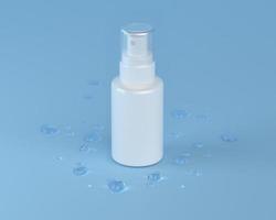 aerosolrör för medicin eller kosmetika på blå bakgrund foto