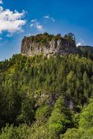 avståndsvy på ravna stena platt sten av berget tara i Serbien foto