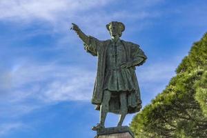 monument till christopher columbus i rapallo, Italien foto