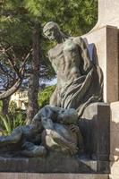 monument till christopher columbus i rapallo, Italien foto