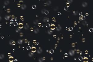 transparenta bubblor tvålmönster överlägg abstrakta partiklar stänk av vatten på svart. foto