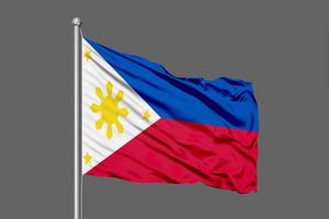 Filippinerna viftande flagga illustration på grå bakgrund foto
