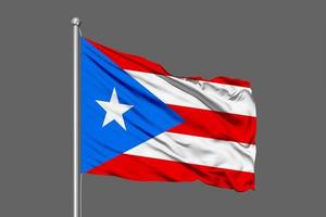 puerto rico viftande flagga illustration på grå bakgrund foto