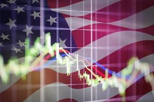 usa. amerika börs - new york börsanalys forex indikator handel graf diagram affärstillväxt finans pengar kris ekonomi och dollar handelskrig med amerika usa och kina foto