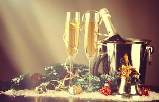 nyårsafton firande bakgrund med champagne foto