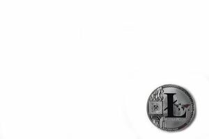 silverfärgade mynt litecoins - internationell virtuell kryptovaluta. foto