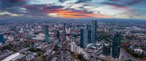 Flygfoto över manchester city i Storbritannien foto