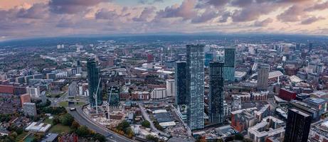 Flygfoto över manchester city i Storbritannien foto