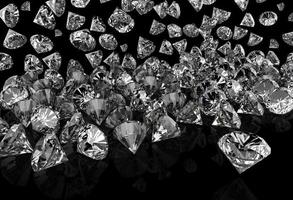 diamanter på svart yta foto