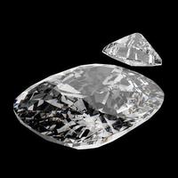 3D oval slipad diamant, isolerad på mörk bakgrund foto