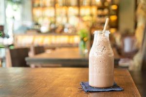 iced choklad milkshake frappe eller blandning foto