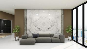 3D-rendering executive lounge vägg mockup design foto