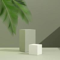 3D-illustration rendering bild av tomrum mockup podium geometrisk form och grön natur med tema för produktvisning foto