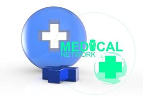 medicinska nätverk tecken 3d ikon foto