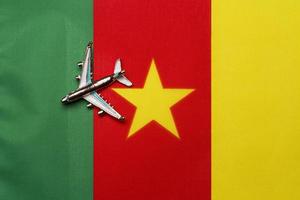 plan över Kameruns flagga, begreppet resor och turism. foto