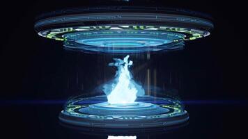 abstrakt bakgrund av sci fi modern futuristisk hud ui makt podium scen, 3d illustration rendering foto
