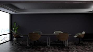 3D-rendering kontor arbetsyta modern mötesrum mockup foto