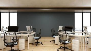 3D-rendering kontorsdesign - chefsrum inre väggmockup foto