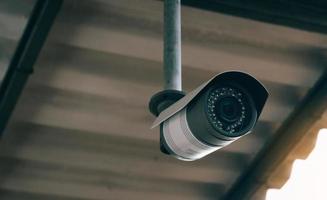 CCTV-kamera säkerhetsskyddsteknik. foto