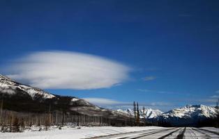 steniga berg i vinter Kanada foto