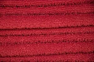 röd textur av handduk närbild. foto