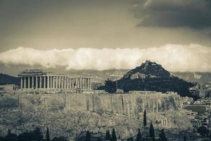 aten grekland 04. oktober 2018 akropolis i aten ruiner parthenon grekland huvudstad aten i grekland. foto