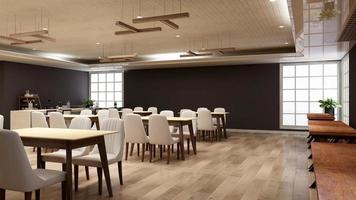 modernt kafé med barkoncept i 3d-rendering - inredningsmocka foto