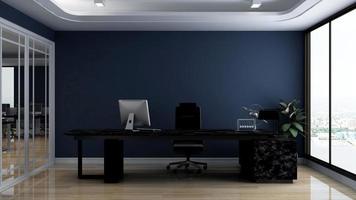 3D-rendering modern kontorsdesign - mockup för inre vägg för chefsrum foto