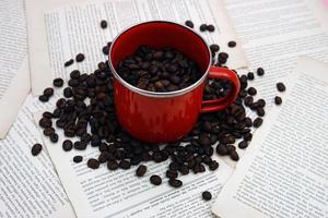högkvalitativa kaffebönor foto