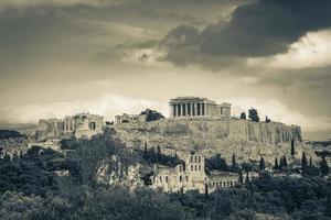 aten grekland 04. oktober 2018 akropolis i aten ruiner parthenon grekland huvudstad aten i grekland. foto