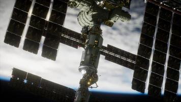 internationell rymdstation över jordens element från nasa foto