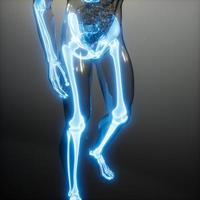 genomskinlig människokropp med synliga ben foto