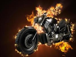 lyx chopper motorcykel i brand foto