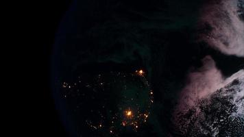 vacker rymdvy över jorden med molnbildning foto