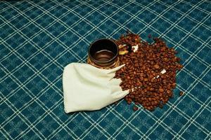 kaffebönor rostade arom aromatisk foto