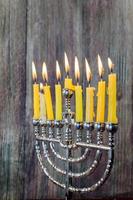 Hanukkah med menora traditionella foto