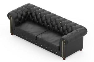 chesterfield soffa svart isolerad lyx illustration 3d foto