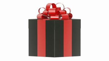 presentförpackning för jul och födelsedagsfester med metalliskt grönt band i 3d-vybild foto