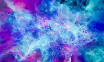 aerosolmoln, rymddis eller kosmiska strålar, rosa, pastellblått, rymdhimmel med många stjärnor. resa i universum. 3d-rendering foto