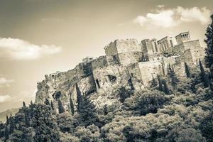 akropolis i aten ruiner parthenon grekland huvudstad aten i grekland. foto